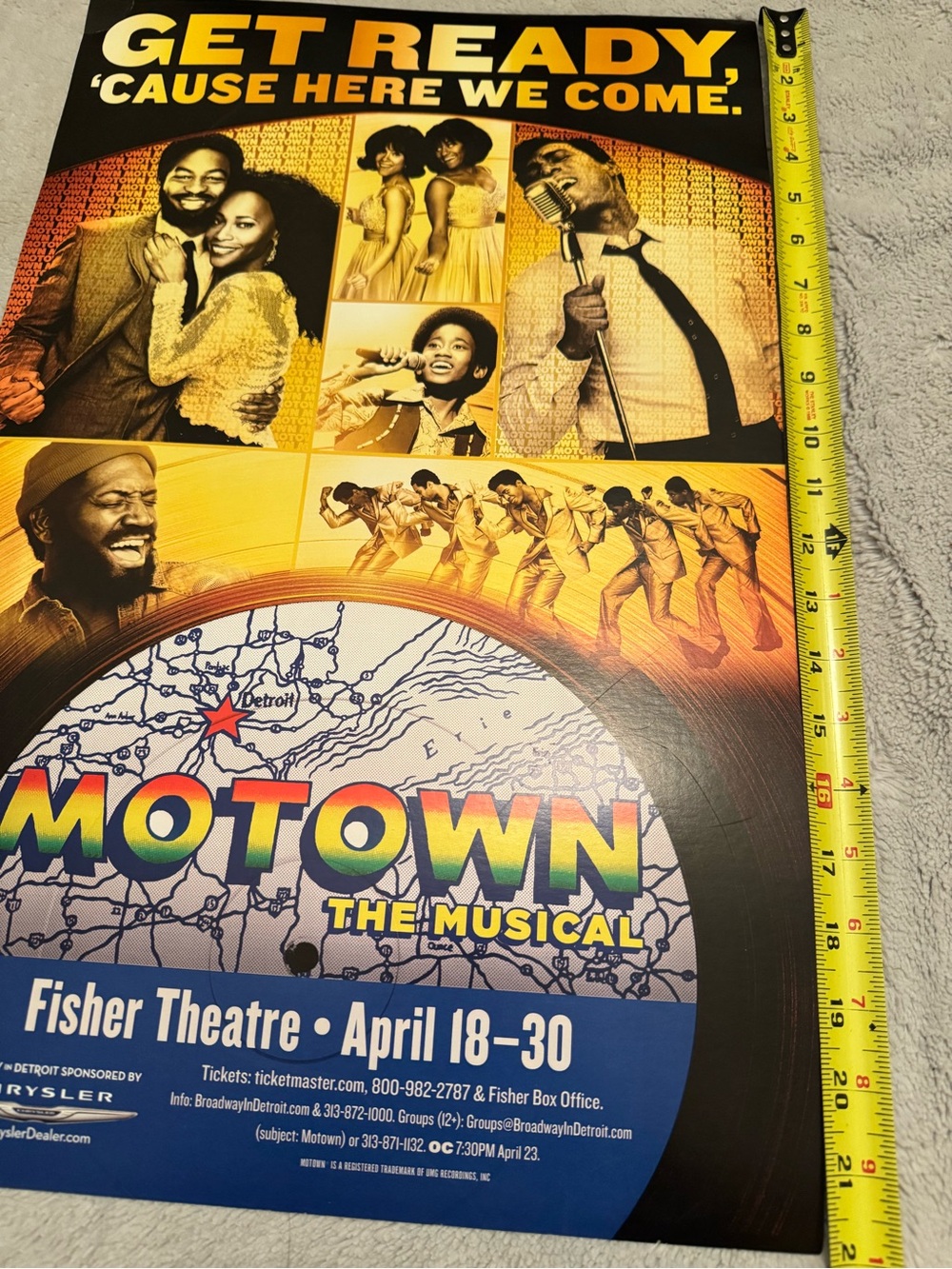 Motown The Musical Poster Detroit Fisher Theatre Broadway In Detroit April 18-30 - Picture 9 of 10